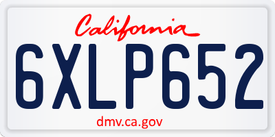 CA license plate 6XLP652