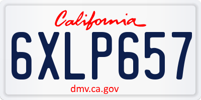 CA license plate 6XLP657