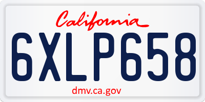 CA license plate 6XLP658