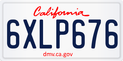 CA license plate 6XLP676