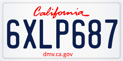 CA license plate 6XLP687