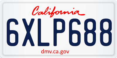 CA license plate 6XLP688