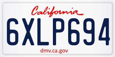 CA license plate 6XLP694