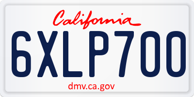 CA license plate 6XLP700