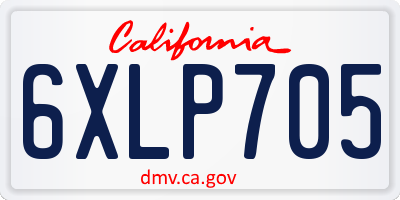 CA license plate 6XLP705