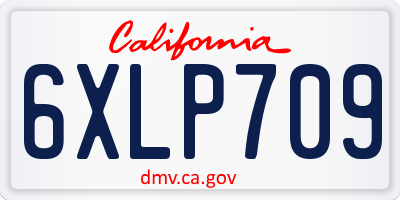 CA license plate 6XLP709