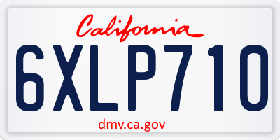 CA license plate 6XLP710