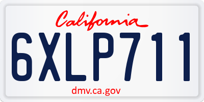 CA license plate 6XLP711