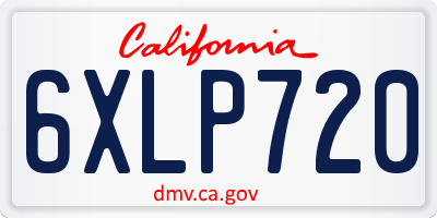 CA license plate 6XLP720
