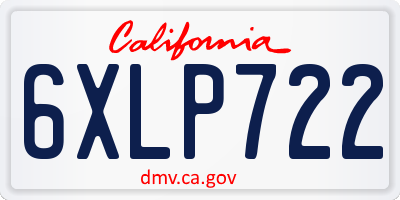 CA license plate 6XLP722