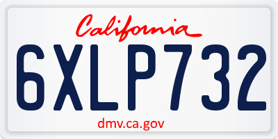 CA license plate 6XLP732