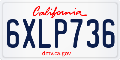 CA license plate 6XLP736
