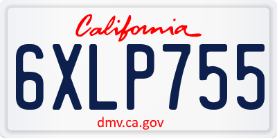 CA license plate 6XLP755