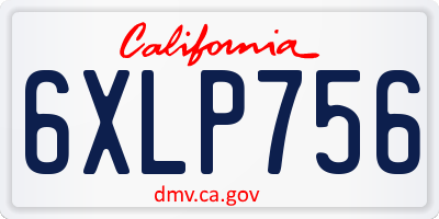 CA license plate 6XLP756