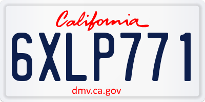 CA license plate 6XLP771