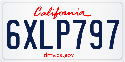CA license plate 6XLP797