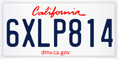 CA license plate 6XLP814