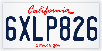 CA license plate 6XLP826