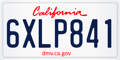 CA license plate 6XLP841