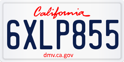CA license plate 6XLP855