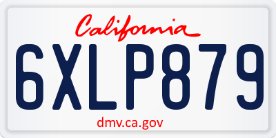 CA license plate 6XLP879