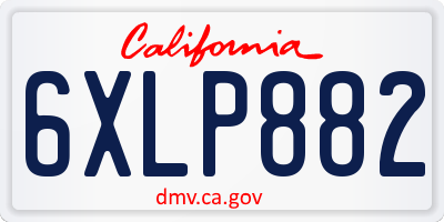 CA license plate 6XLP882