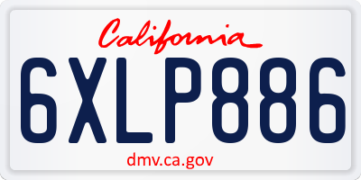 CA license plate 6XLP886