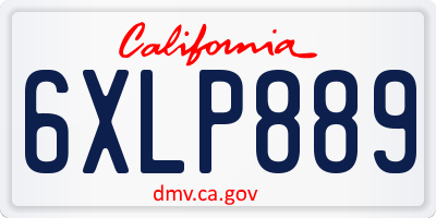 CA license plate 6XLP889