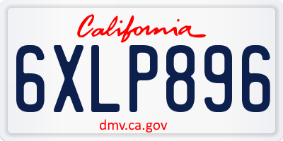 CA license plate 6XLP896
