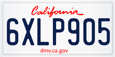 CA license plate 6XLP905