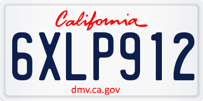 CA license plate 6XLP912