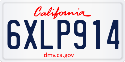 CA license plate 6XLP914