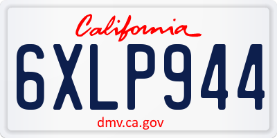 CA license plate 6XLP944