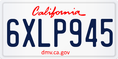 CA license plate 6XLP945