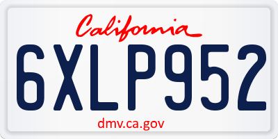 CA license plate 6XLP952