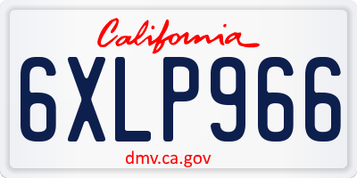 CA license plate 6XLP966