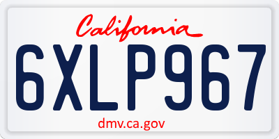 CA license plate 6XLP967