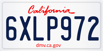 CA license plate 6XLP972