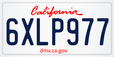 CA license plate 6XLP977