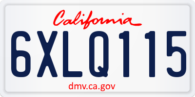 CA license plate 6XLQ115