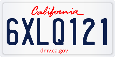 CA license plate 6XLQ121