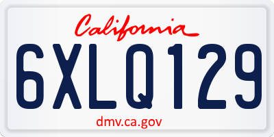 CA license plate 6XLQ129