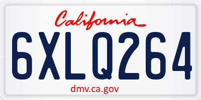 CA license plate 6XLQ264