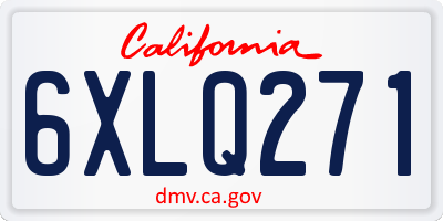CA license plate 6XLQ271