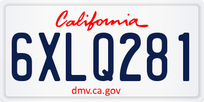 CA license plate 6XLQ281