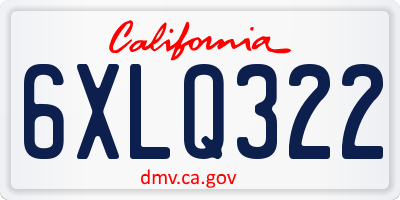 CA license plate 6XLQ322