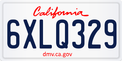 CA license plate 6XLQ329
