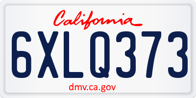 CA license plate 6XLQ373