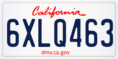 CA license plate 6XLQ463