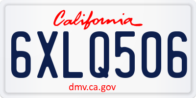 CA license plate 6XLQ506